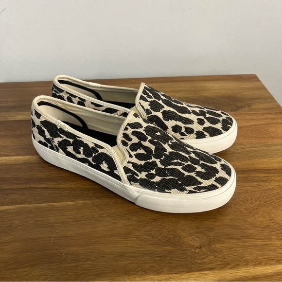 Keds Sneakers Double Decker Leopard Woven Slip On Women Sz 10 - Picture 2 of 9
